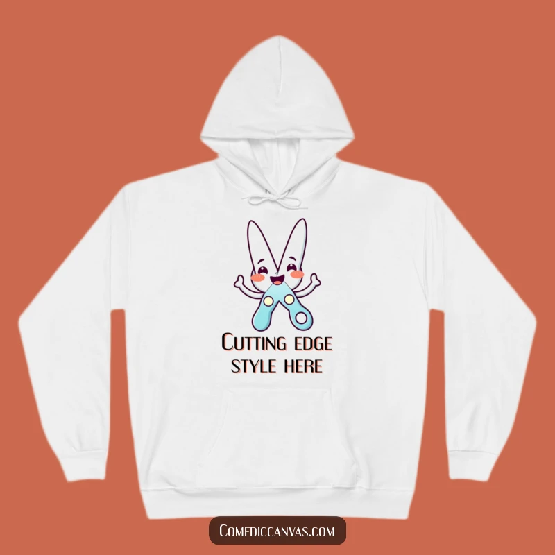 Funny Scissors Star Hoodie: Cozy Character Apparel for Crafters and Humor Enthusiasts