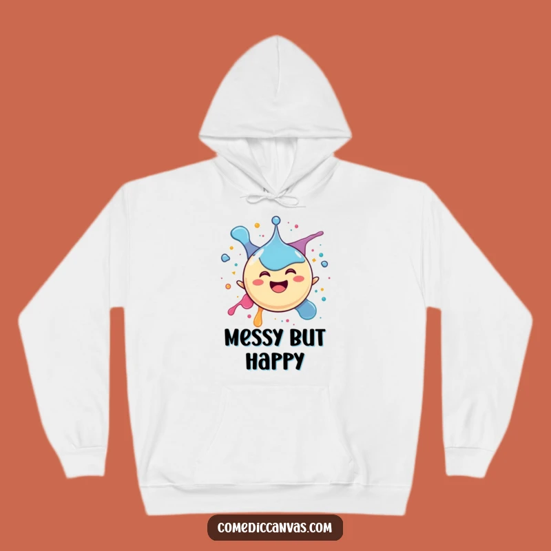 Funny Ink Splat Hoodie: Cozy Happy Drop Character's Joyous Funny Splatter