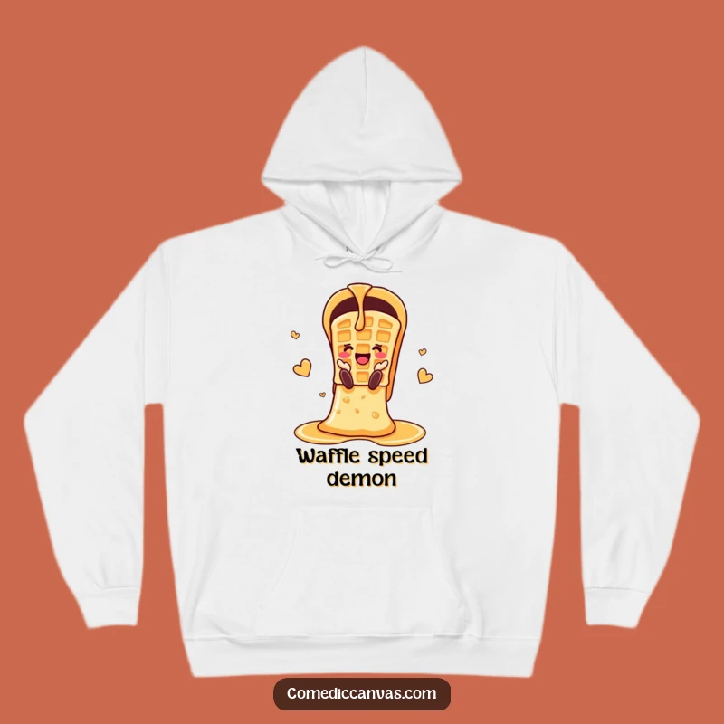 Funny Cheerful Waffle Syrup Slide Hoodie: Cozy Comfort with Sweet Vibes