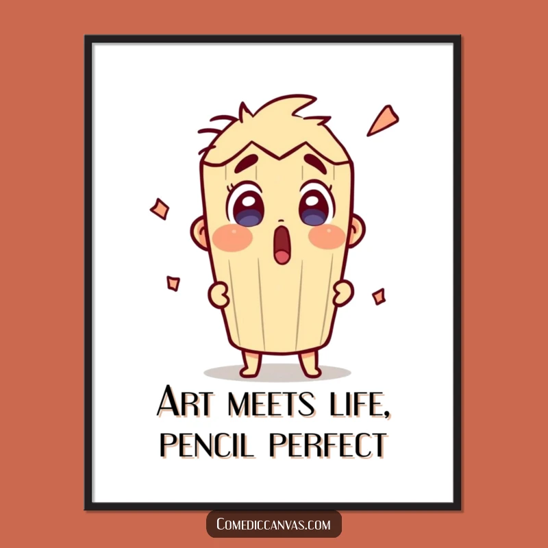 Funny Free Printable Wall Art: Excited Pencil Artist - Quirky Downloadable Decor