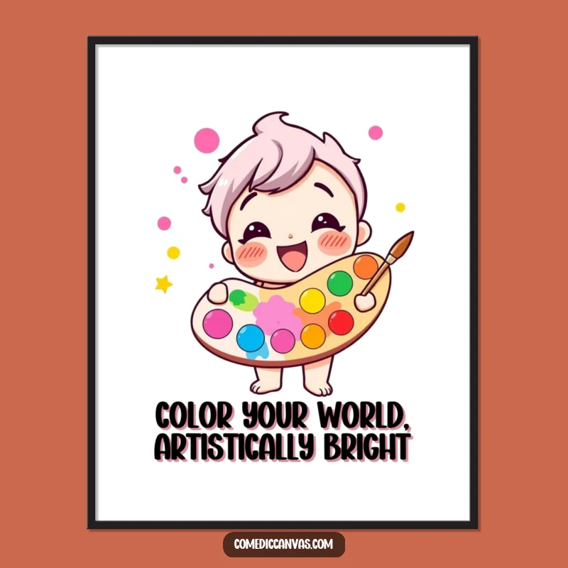 Funny Free Printable Wall Art: Giggling Palette Colors - Quirky Decor