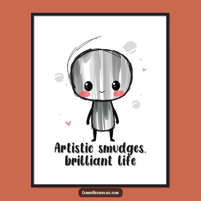 Free Printable Wall Art: Funny Charcoal Stick Smudging Lines - Humorous Downloadable Art