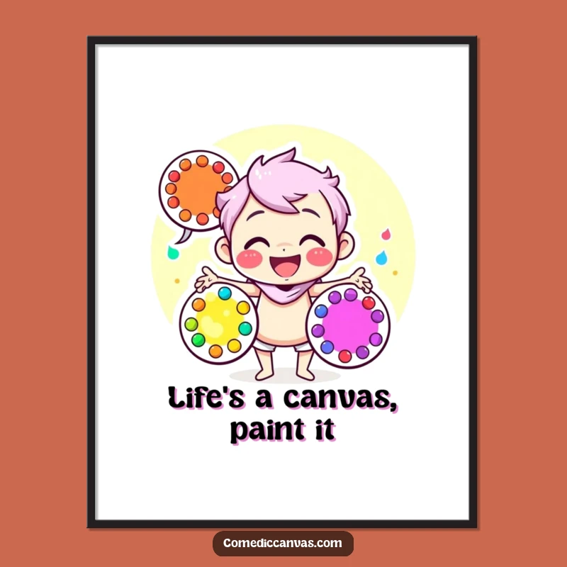 Free Printable Wall Art: Juggling Artist Character Funny Downloadable Art Gift