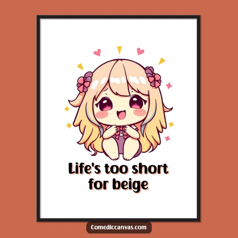 Free Printable Kawaii Palette Art: Colorful Mixing Funny Wall Decor