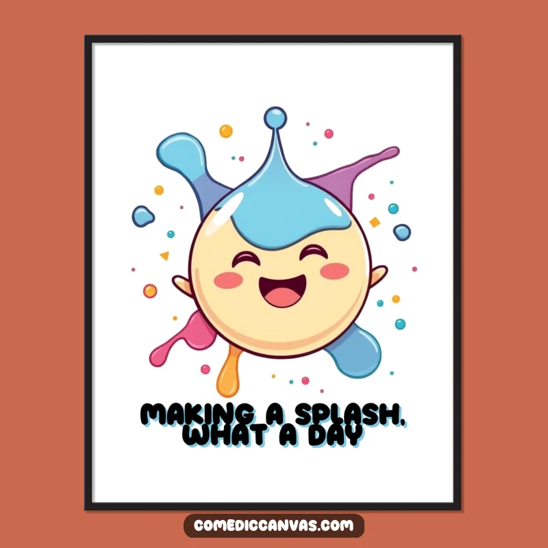 Funny Free Printable Wall Art: Ink Drop's Joyful Splatter, Whimsical Downloadable Decor