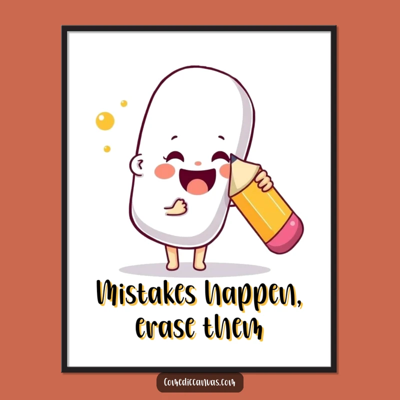 Free Printable Wall Art: Eraser Poke Character Funny Downloadable Art Gift