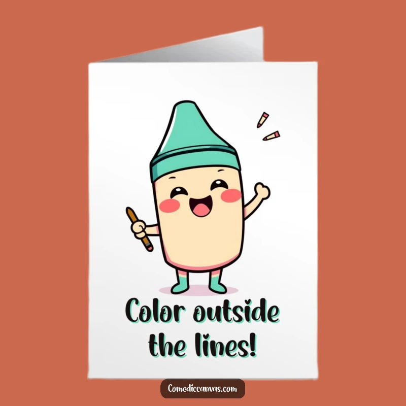 Funny Free Printable Birthday Card: Crayon Art, Color Outside Lines Gift