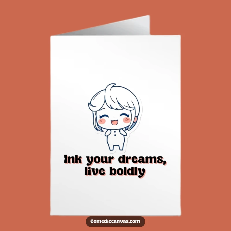 Free Printable Birthday Card: Joyful Ink Pen Artist - Elegant Strokes, Humorous Download