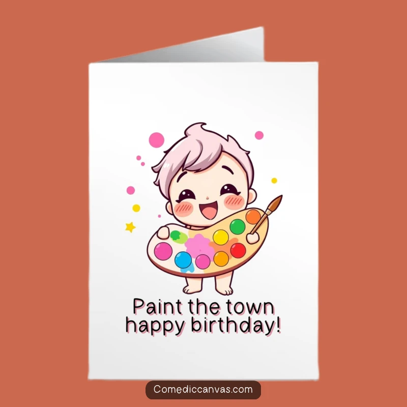 Funny Free Printable Birthday Card: Giggling Palette - Downloadable Joy