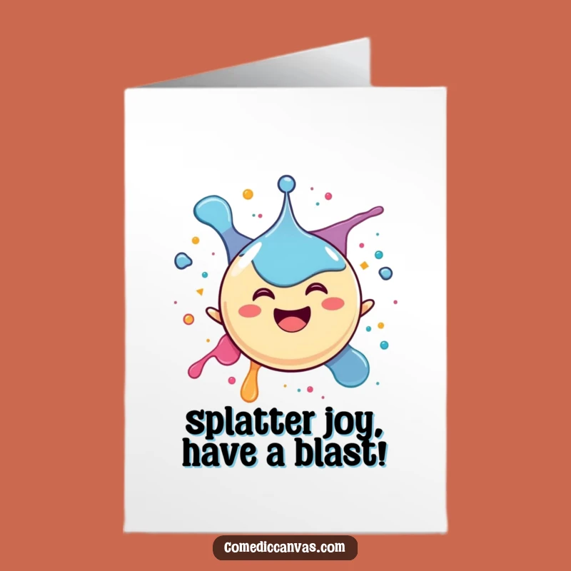 Funny Free Printable Birthday Card: Happy Ink Drop Splatter, Joyful Downloadable Gift