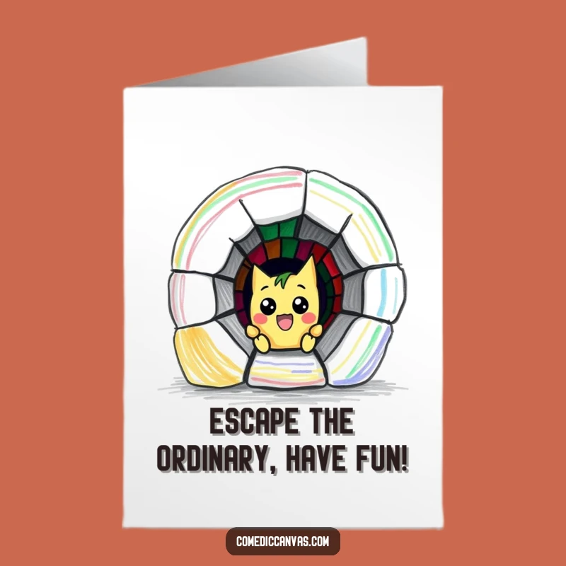 Funny Free Printable Birthday Card: Mischievous Crayon Escaping Art, Downloadable Gift