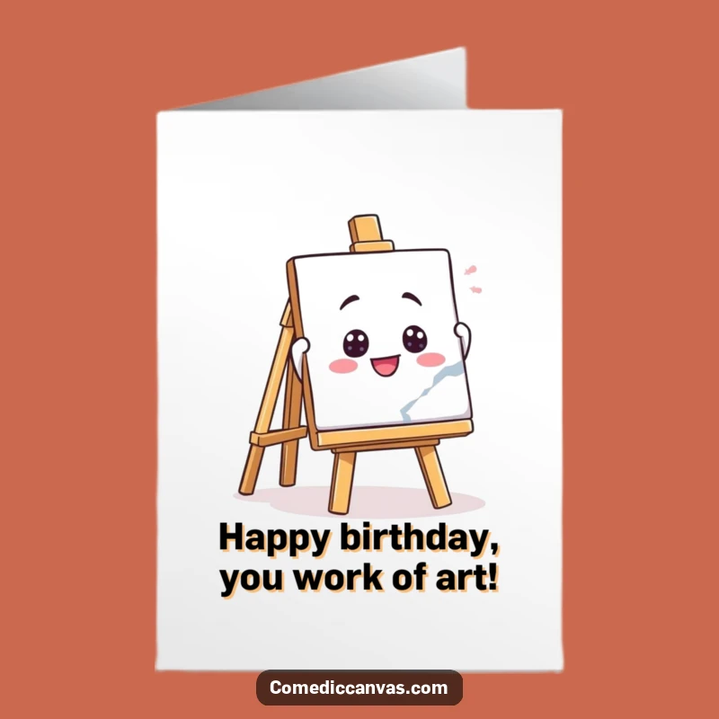 Free Printable Funny Birthday Card: Easel Art Masterpiece, Hilarious Downloadable Gift