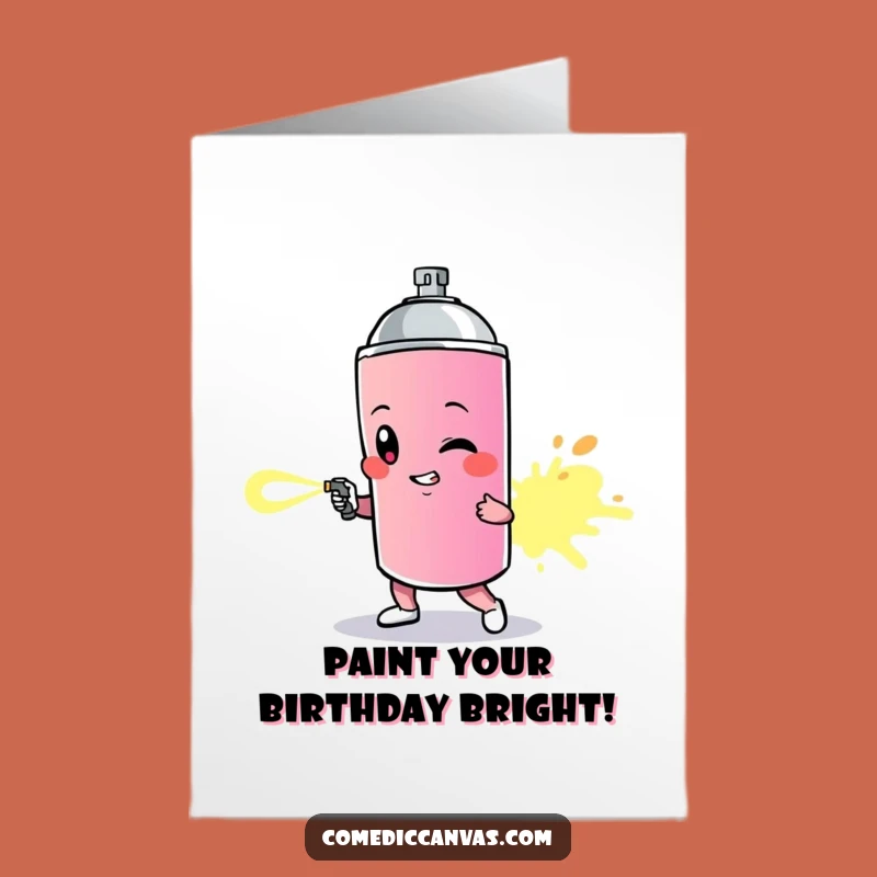Free Printable Vibrant Spray Paint Birthday Card - Artistic DIY Downloadable Joy