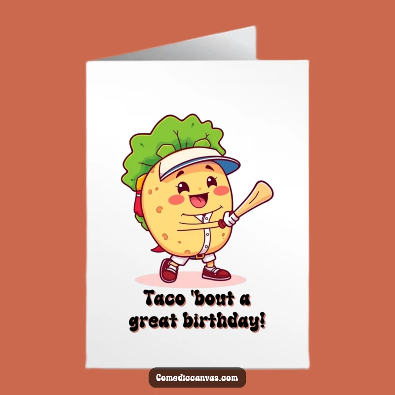 Free Printable Taco Baseball Star Funny Birthday Card - Festive Downloadable Gift