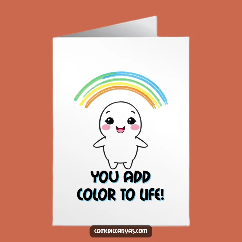 Free Printable Congrats Card: Crayon Rainbow Character Funny Achievement Downloadable