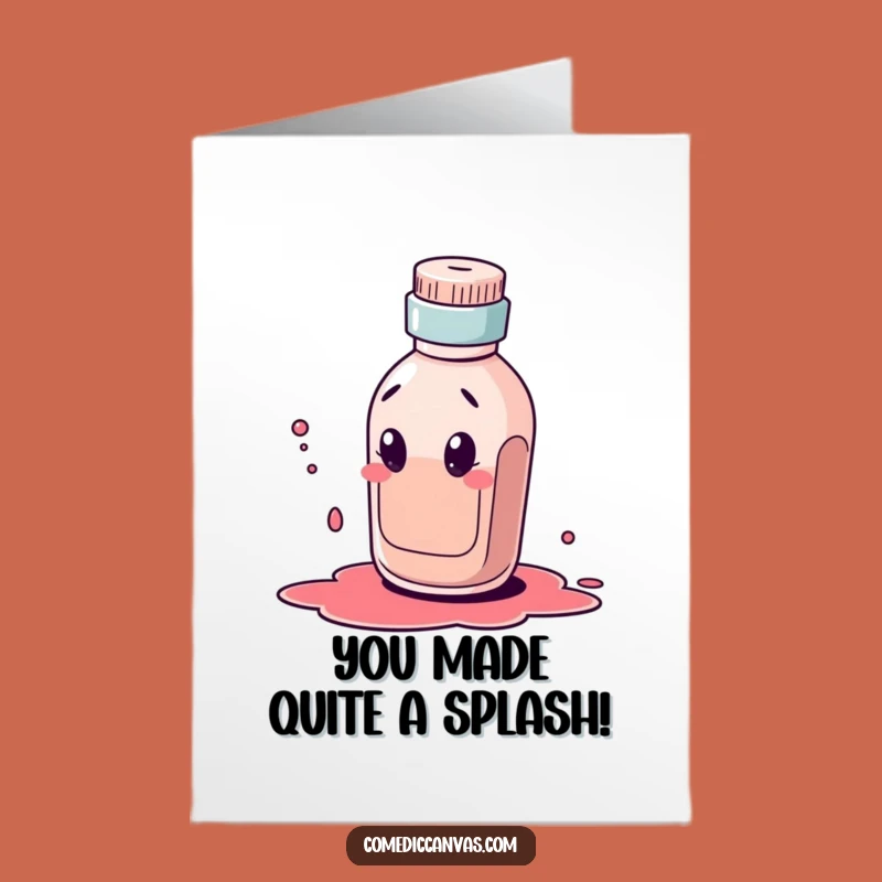 Free Printable Congrats Card: Ink Bottle Character Funny Downloadable Gift