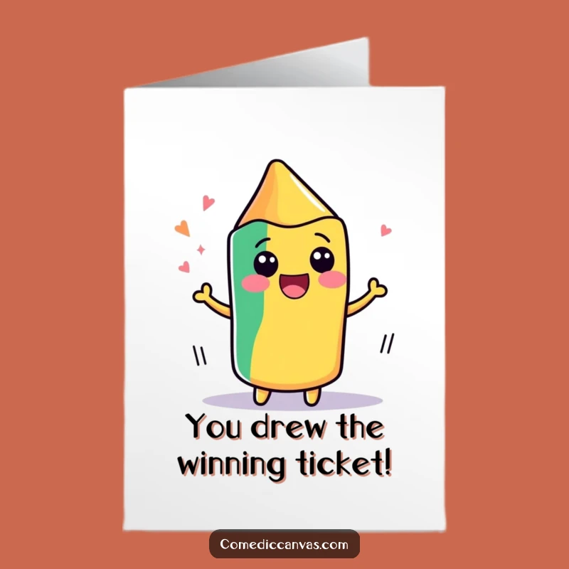 Free Printable Kawaii Congrats Card: Wiggling Crayon Art Success Humor Downloadable