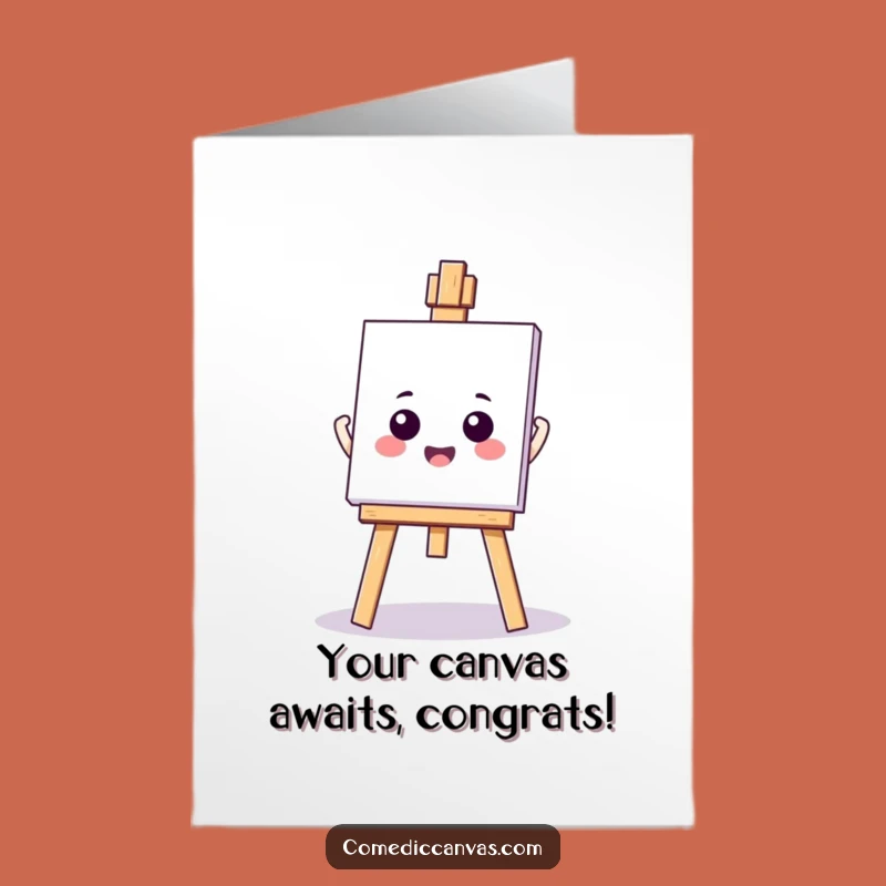 Free Printable Congrats Card: Kawaii Easel Celebrating New Artistic Achievements
