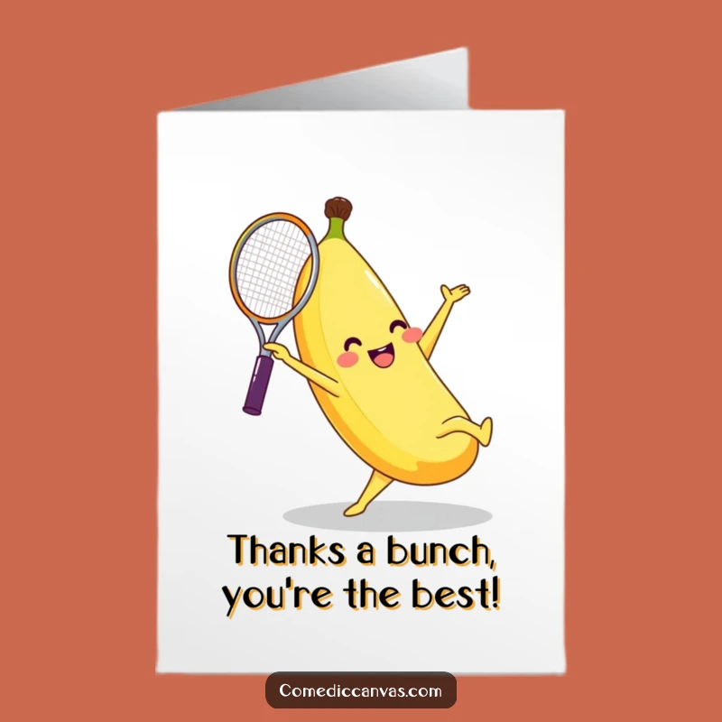 Free Printable Banana Tennis Cartwheel Funny Thank You Card - Easy Downloadable Gift