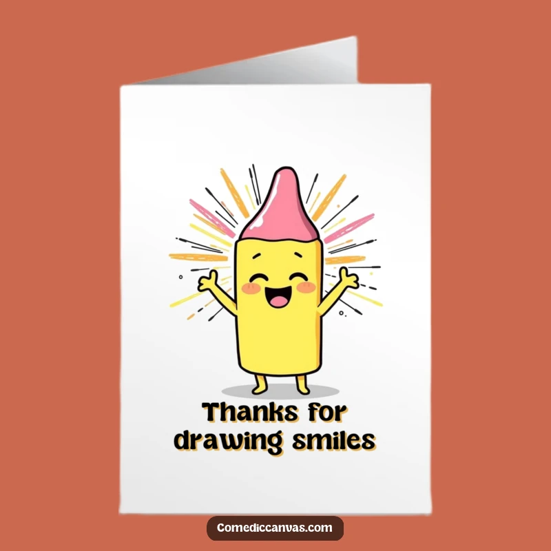 Free Printable Thank You Card: Crayon Sunburst - Cheerful Gratitude