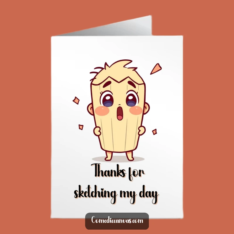 Free Printable Thank You Card: Pencil Artist Expressing Gratitude - Funny Downloadable