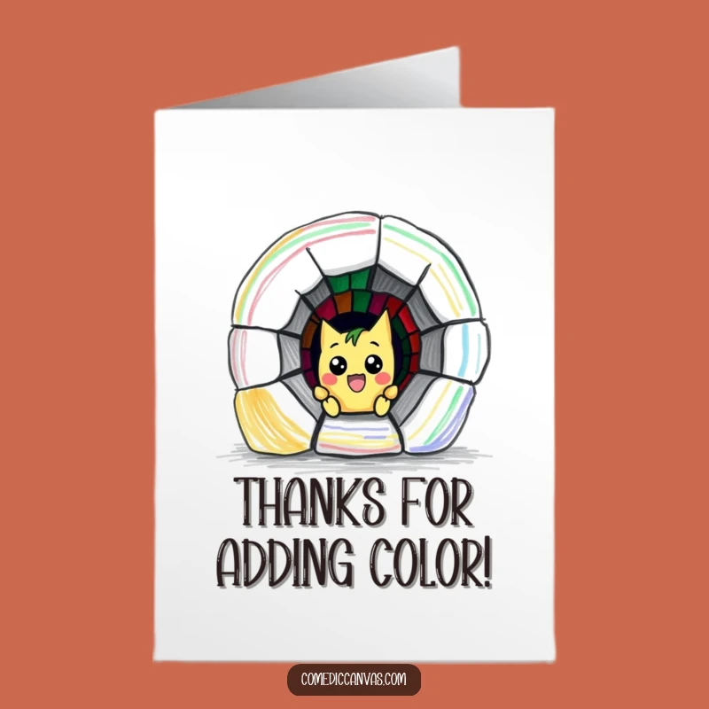 Funny Free Printable Thank You Card: Crayon's Tunnel of Gratitude, Downloadable Gift