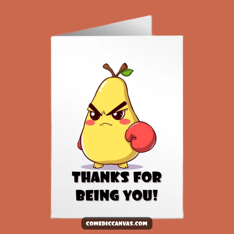Grumpy Pear Boxing Glove Free Printable Thank You Card - Downloadable