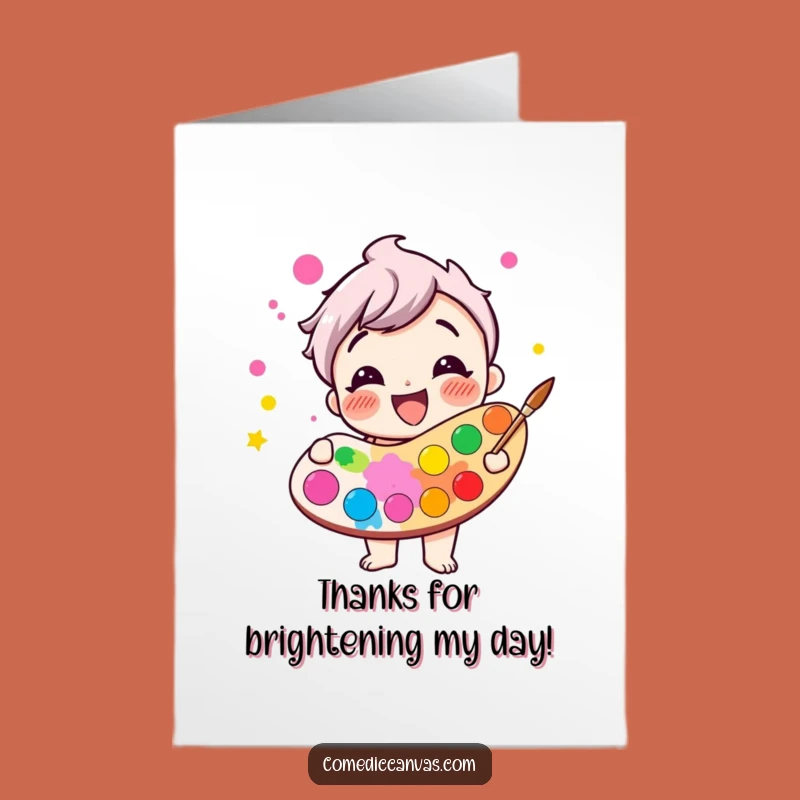 Funny Free Printable Thank You Card: Giggling Palette - Easy Download