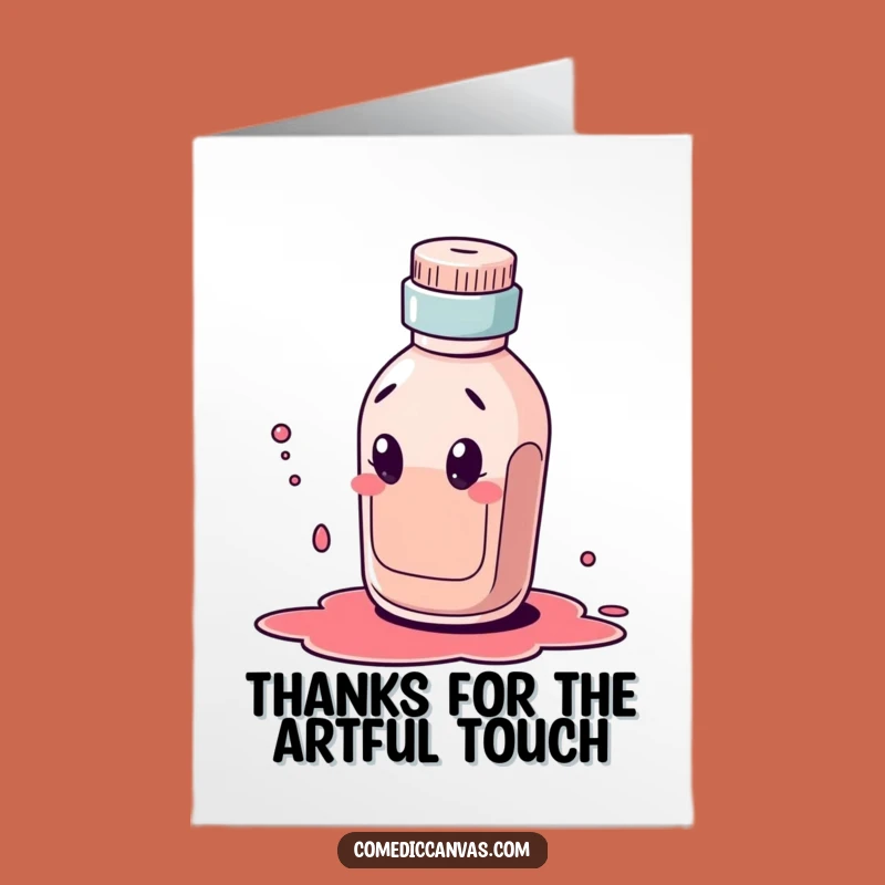 Free Printable Thank You Card: Ink Bottle Character Funny Downloadable Gift