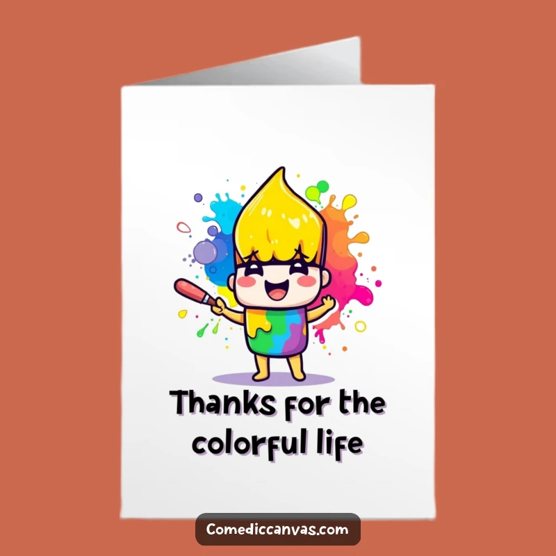 Funny Free Printable Thank You Card: Paintbrush Splatter Art, Express Gratitude!