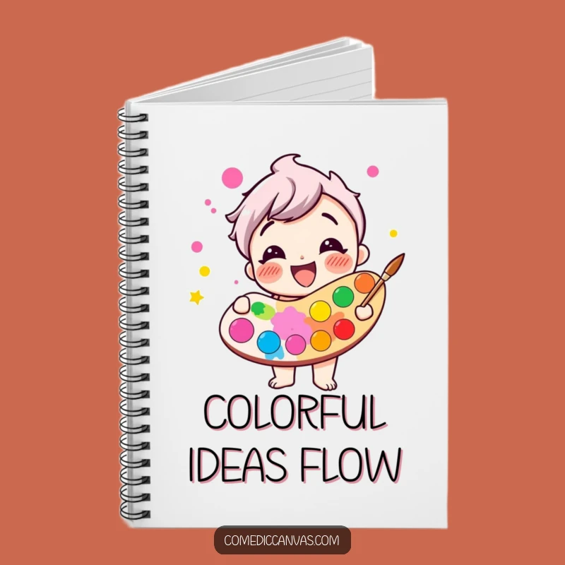 Funny Giggling Paint Palette Notebook - Journal for Colorful Ideas & Sketches
