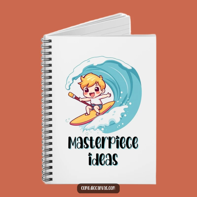 Funny Art Wave Paintbrush Notebook: Jot Down Artistic Ideas