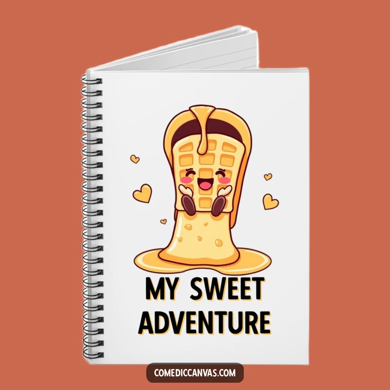 Funny Cheerful Waffle Syrup Slide Notebook: Jot Down Sweet Ideas