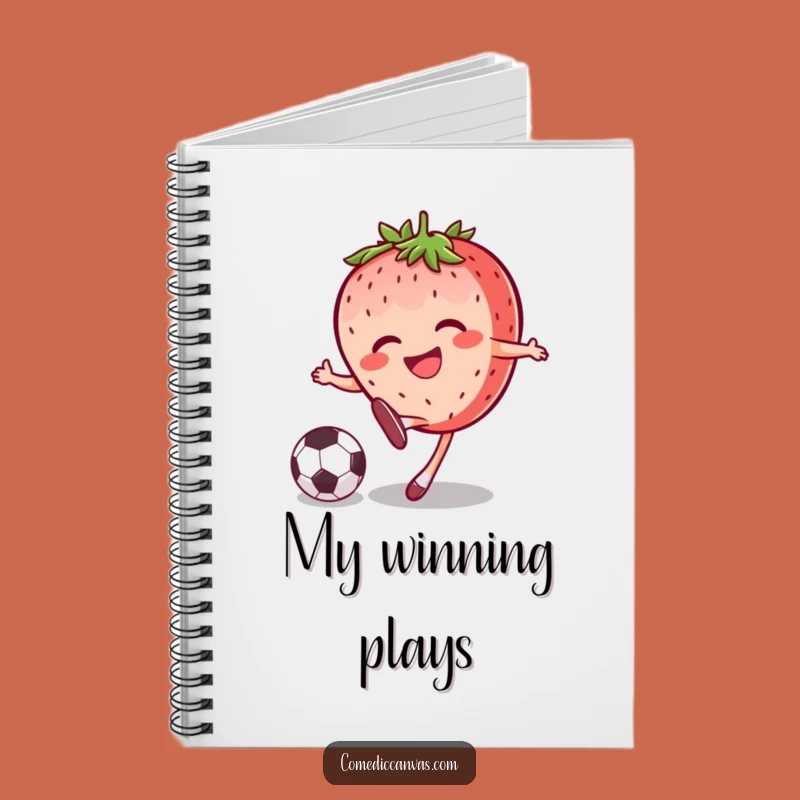 Funny Strawberry Soccer Kick Notebook Jot Down Goals and Ideas
