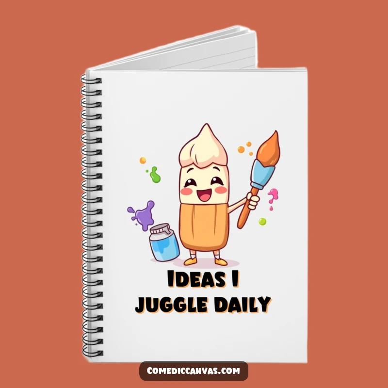 Funny Paintbrush Juggling Notebook - Creative Ideas & Hilarious Art Journal