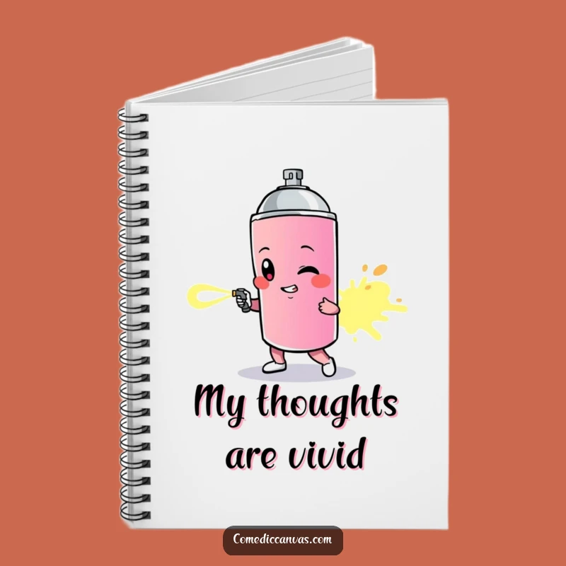 Funny Spray Paint Can Trail Notebook - Artistic Character Journal Gift
