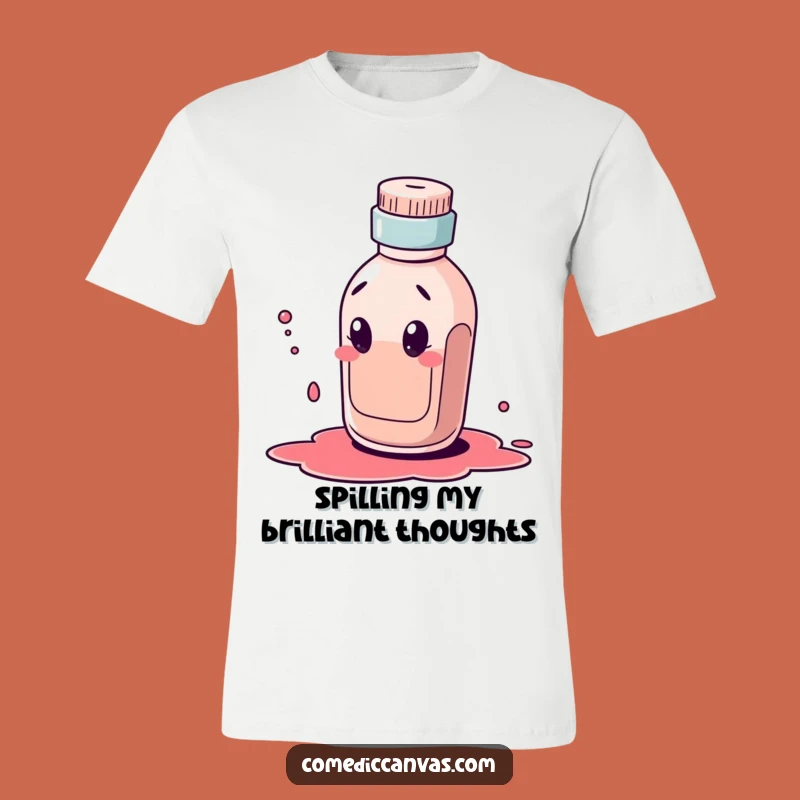 Funny Ink Bottle Character T-Shirt: Wear Your Artistic Blunders with Pride