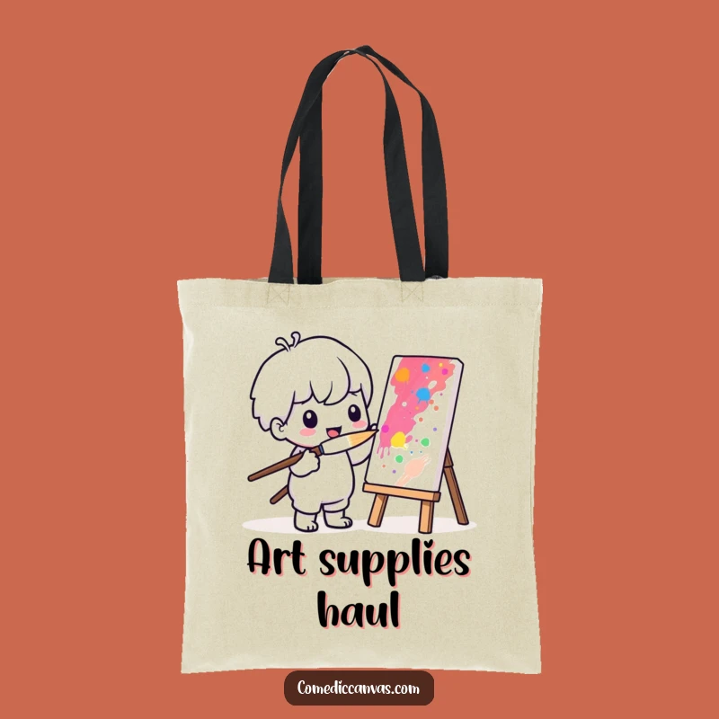 Funny Kawaii Painter Tote Bag: Carry Your Art Supplies, Perfect Funny Gift
