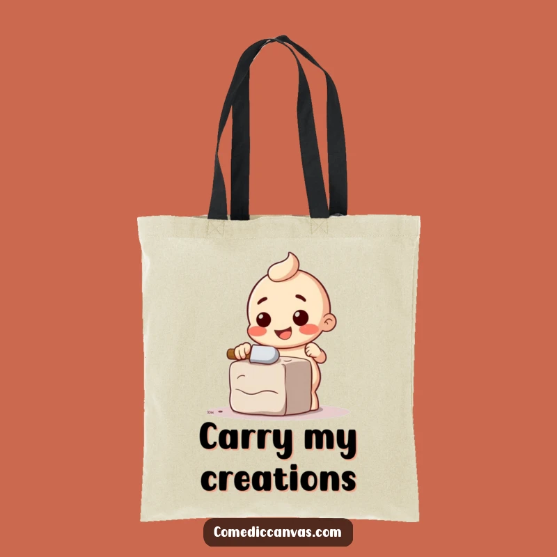 Funny Chisel Tote Bag: Carry Your Sculpting Tools with Comical Artistic Style