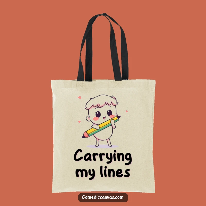 Funny Kawaii Pencil Tote Bag: Carry Your Sketch Gear - Hilarious Funny Gift!