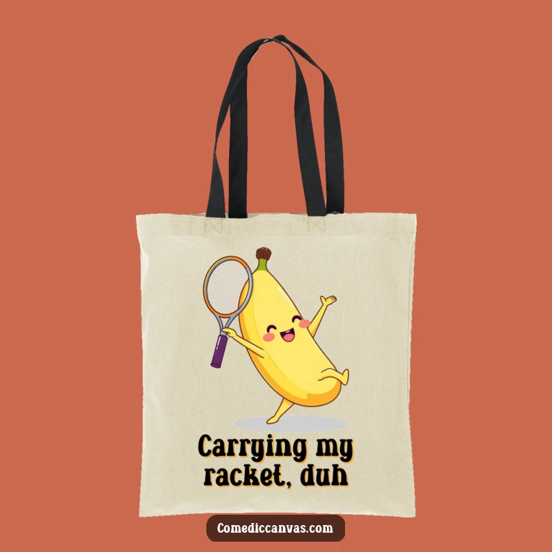 Funny Banana Tennis Cartwheel Tote Bag a Groovy Carryall
