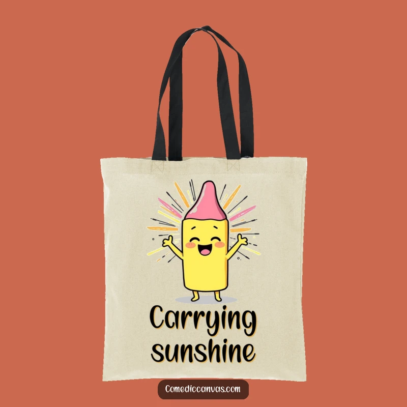 Funny Crayon Tote Bag: Joyful Sunburst Accessory for Creatives