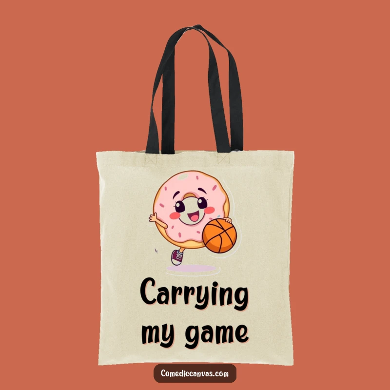 Funny Donut Dribbling Tote Bag, a Hilarious Accessory for Ballers