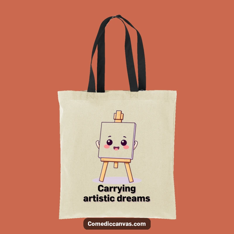 Funny Kawaii Easel Tote Bag: Carry Your Art Supplies in Style - Funny Gift!