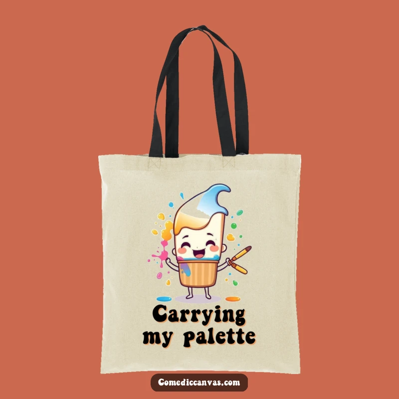 Funny Paint Splatter Tote Bag - Cheerful Brush Accessory for Artists