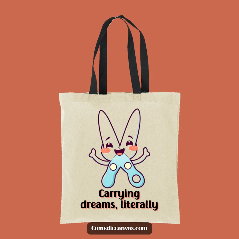 Funny Scissors Star Tote: Cheerful Character Bag for Crafting Essentials and Smiles